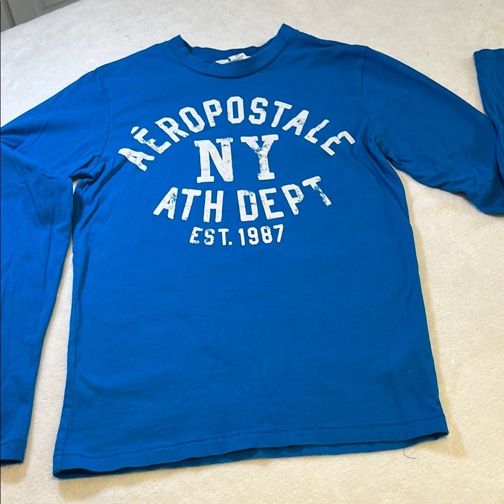 Aeropostale Blue Long Sleeve Graphic T-Shirt